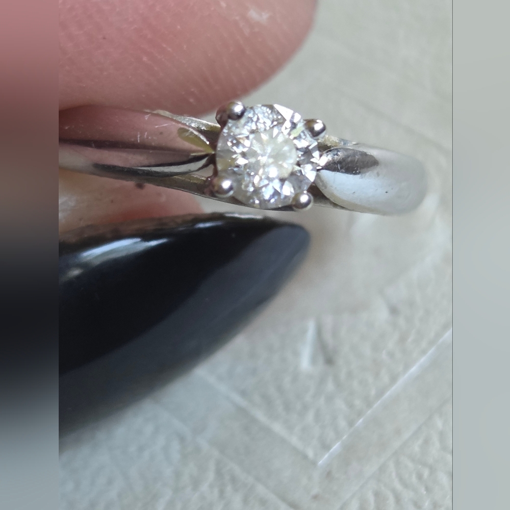 Canadian ❤️ Certified 14k Diamond Solitaire Ring 💎 Size 6.5